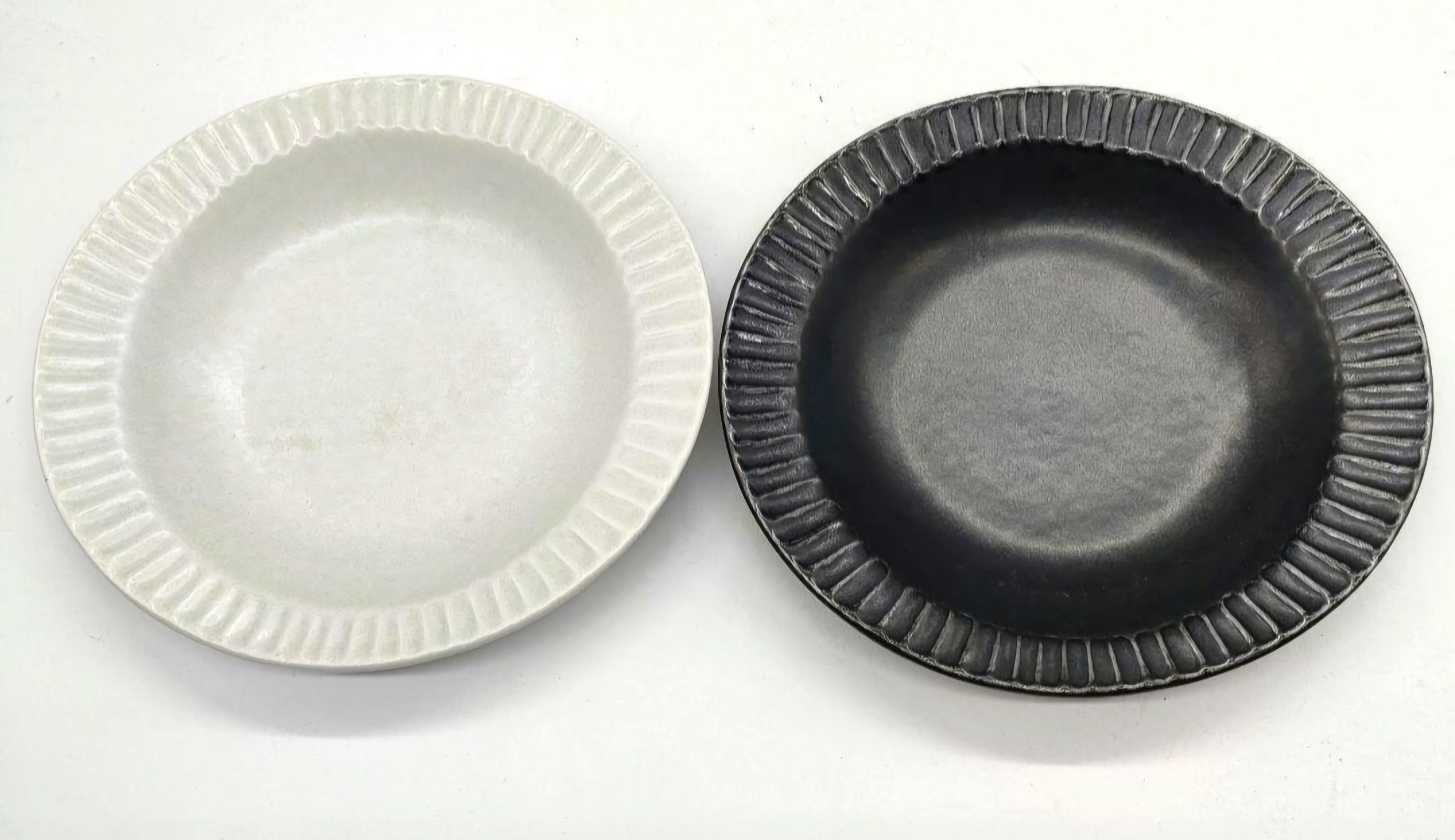 NEOしのぎブラック&ホワイトカレー皿2枚セット | 美濃蔵（みの